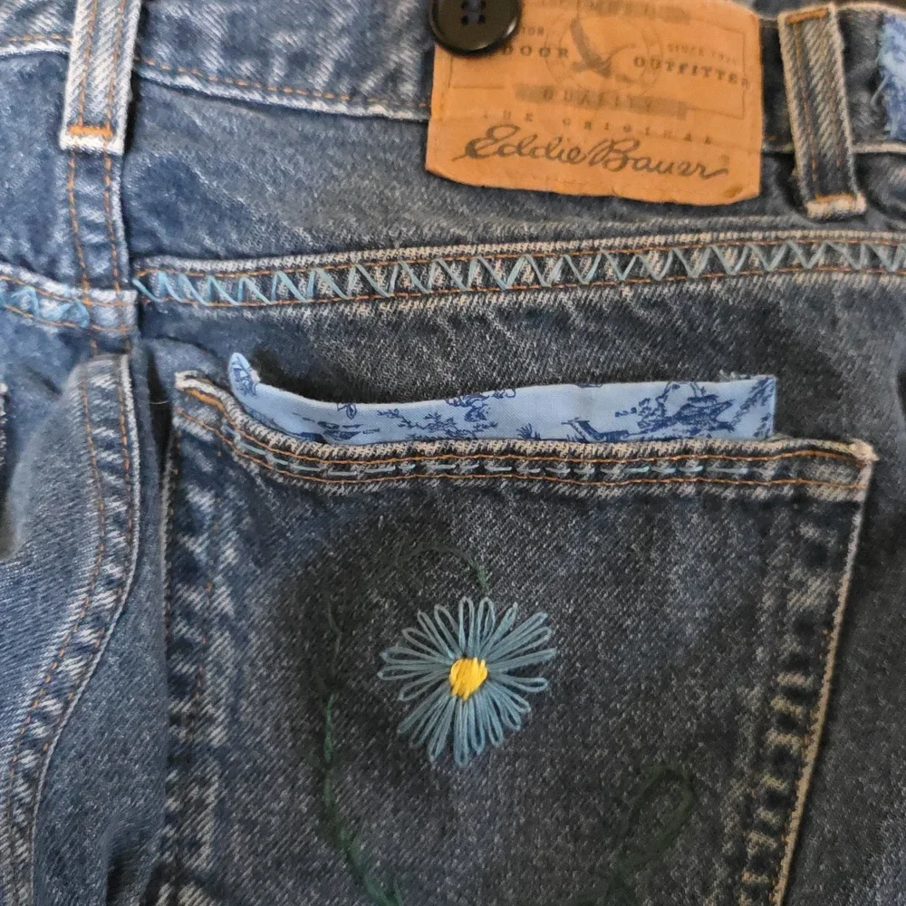 Upcycled Molly Made It Toile Jeans Storage Basket